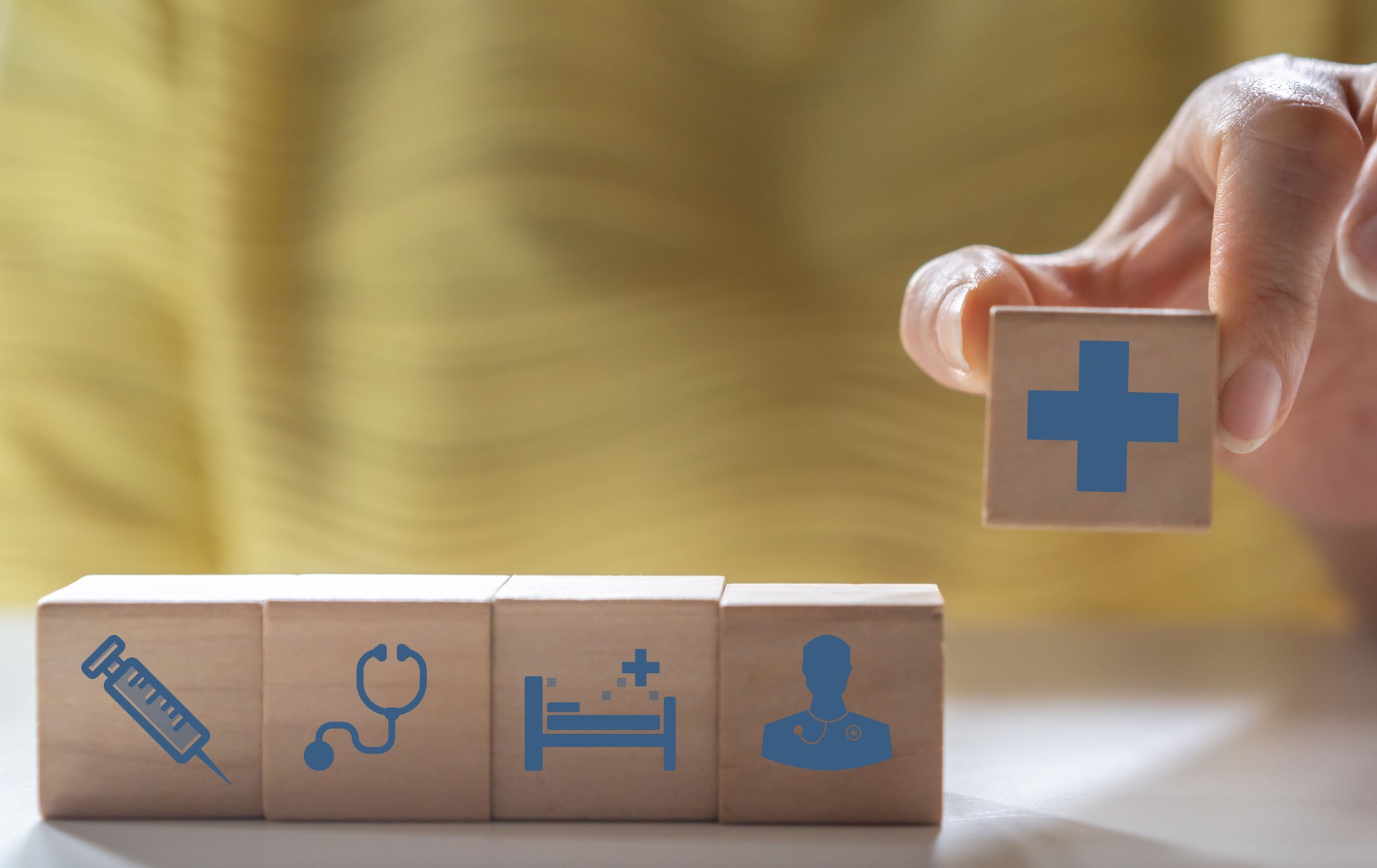 Human hold blue virtual hospital plus sign, healthcare, hospital, insurance, mental health care, medical, world mental health day, protective, doctor caregiver and check up patient concept